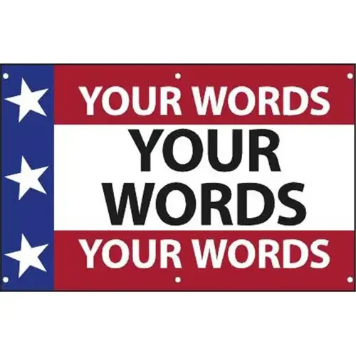 Semi-Custom Horizontal Banner, Patriotic, 5 ft X 3 ft Semi-Custom Horizontal Banner, Patriotic, 5 ft X 3 ft