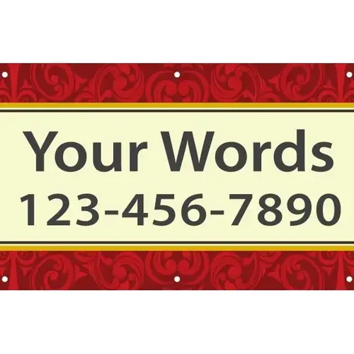 Semi-Custom Horizontal Banner, Filigree, 5 ft X 3 ft Semi-Custom Horizontal Banner, Filigree, 5 ft X 3 ft