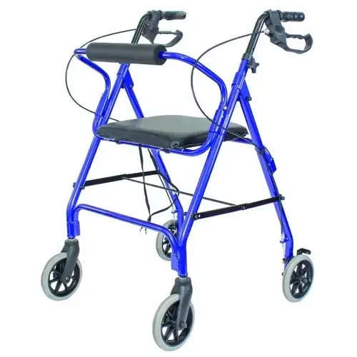 Ultra Lightweight Aluminum Frame Rollator With Straight Backrest Royal Blue Ultra Lightweight Aluminum Frame Rollator With Straight Backrest Royal Blue