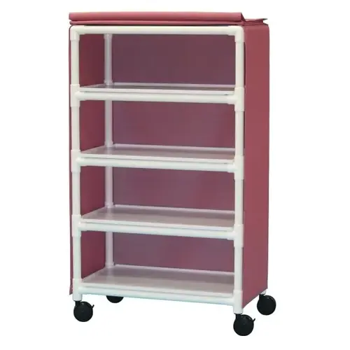Linen Cart Medium 4-Shelf Wineberry Linen Cart Medium 4-Shelf Wineberry
