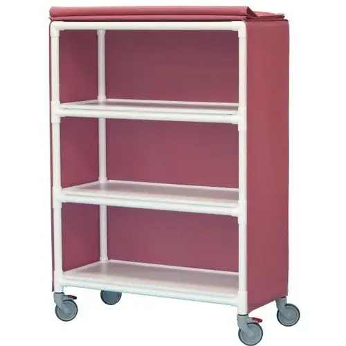 Linen Cart Large 3-Shelf Wineberry Linen Cart Large 3-Shelf Wineberry