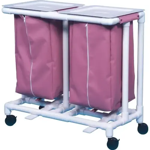 Standard Double Hamper With Foot Pedal Cap Wineberry Mesh Standard Double Hamper With Foot Pedal Cap Wineberry Mesh