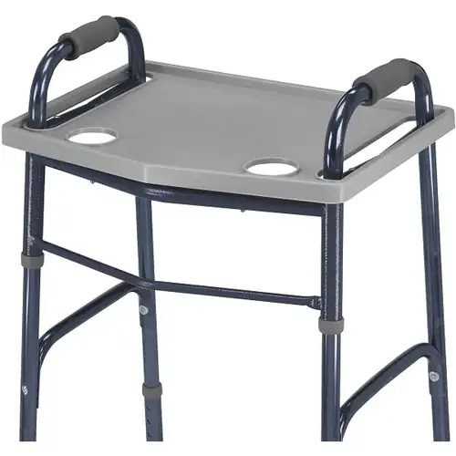 Walker Tray With Cup Holders, Walker Tray For Folding Walkers, Gray Walker Tray With Cup Holders, Walker Tray For Folding Walkers, Gray