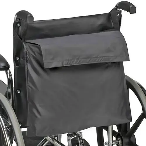 Wheelchair Storage Bag, Easy Access Pouch/Pockets, Flexible Straps, Black Wheelchair Storage Bag, Easy Access Pouch/Pockets, Flexible Straps, Black