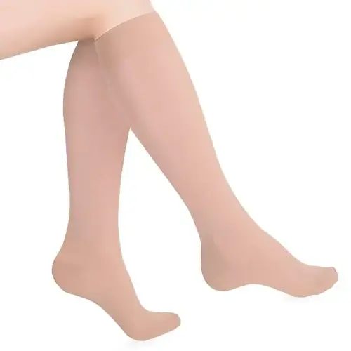 Unisex Adult Compression Sock Pair, Beige, 15-20mm, Medium Unisex Adult Compression Sock Pair, Beige, 15-20mm, Medium