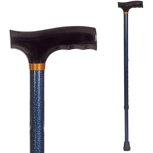 Lightweight Aluminum Adjustable Walking Cane, Derby-Top Handle, Blue Ice Lightweight Aluminum Adjustable Walking Cane, Derby-Top Handle, Blue Ice