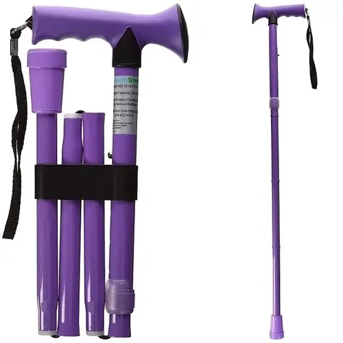 Collapsible/folding Walking Stick, Soft Comfort Grip, Lavender Collapsible/folding Walking Stick, Soft Comfort Grip, Lavender