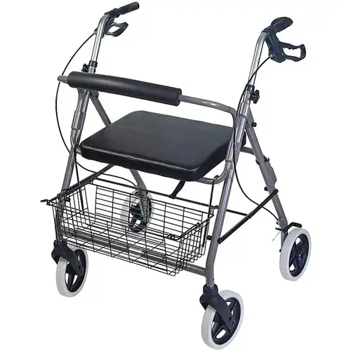 Lightweight Rollator Walker, Extra Wide Seat/backrest, Supports 375lbs Lightweight Rollator Walker, Extra Wide Seat/backrest, Supports 375lbs