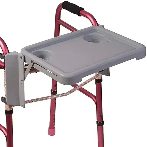 Universal Folding Walker W/ Two Cup Holders And Tool Free Setup, Walker Tray Universal Folding Walker W/ Two Cup Holders And Tool Free Setup, Walker Tray