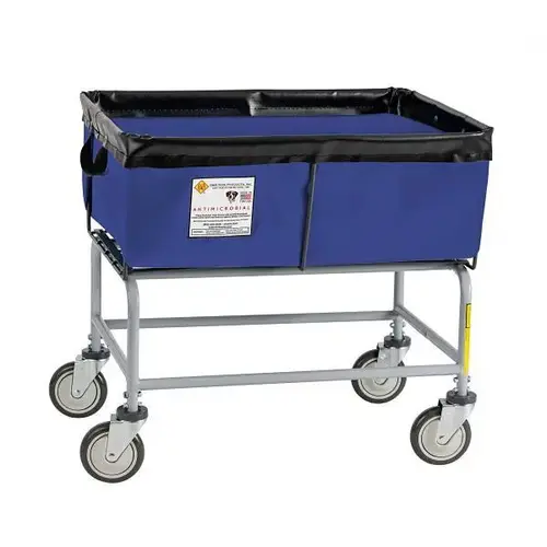 Antimicrobial Elevated Vinyl Basket Truck 3 Bushel Navy Antimicrobial Elevated Vinyl Basket Truck 3 Bushel Navy