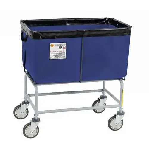 Antimicrobial Elevated Vinyl Basket Truck 4 Bushel Navy Antimicrobial Elevated Vinyl Basket Truck 4 Bushel Navy