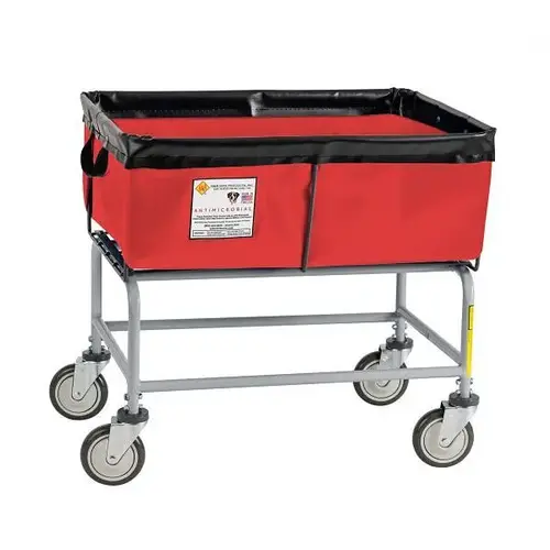 Antimicrobial Elevated Vinyl Basket Truck 3 Bushel Red Antimicrobial Elevated Vinyl Basket Truck 3 Bushel Red