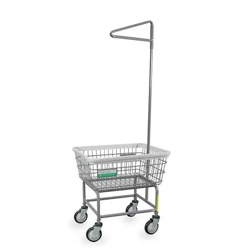 Antimicrobial Laundry Cart W/ Single Pole Rack Antimicrobial Laundry Cart W/ Single Pole Rack