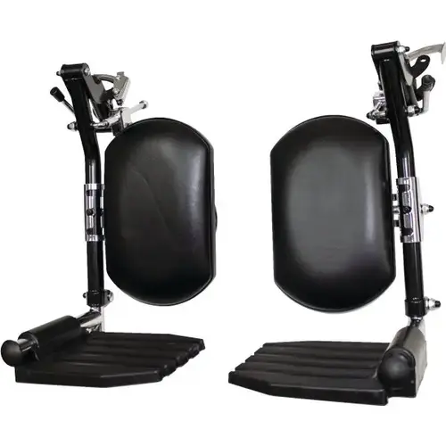 Black Invacare Legrest With Calf Pad Hemi-Right Black Invacare Legrest With Calf Pad Hemi-Right