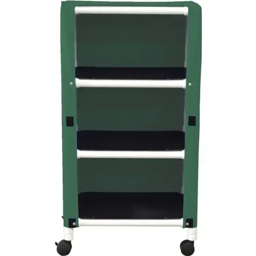 Echo 3-Shelf Cart With Cover, 20 X 25", Forest Green Vinyl Echo 3-Shelf Cart With Cover, 20 X 25", Forest Green Vinyl