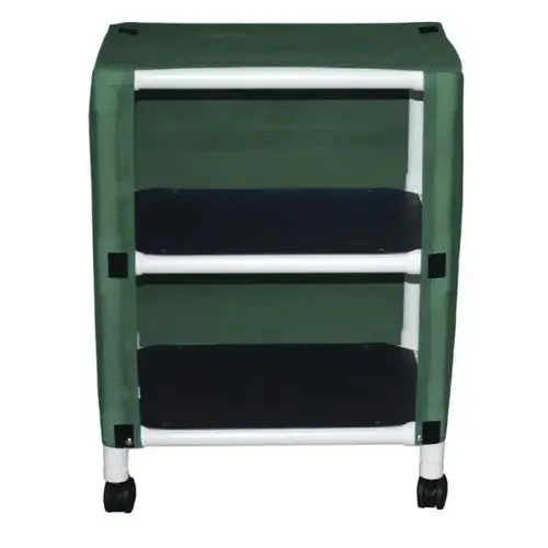 Echo 2-Shelf Cart With Cover, 20 X 25", Forest Green Mesh Echo 2-Shelf Cart With Cover, 20 X 25", Forest Green Mesh
