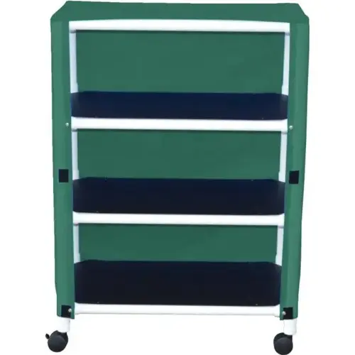 Echo 3-Shelf Cart With Cover, 20 X 32", Forest Green Mesh Echo 3-Shelf Cart With Cover, 20 X 32", Forest Green Mesh