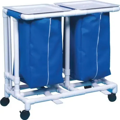 Standard Double Hamper With Foot Pedal Cap Blue Mesh Standard Double Hamper With Foot Pedal Cap Blue Mesh