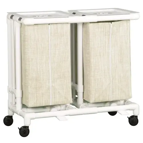 Standard Double Hamper With Foot Pedal Cap Linen Mesh Standard Double Hamper With Foot Pedal Cap Linen Mesh