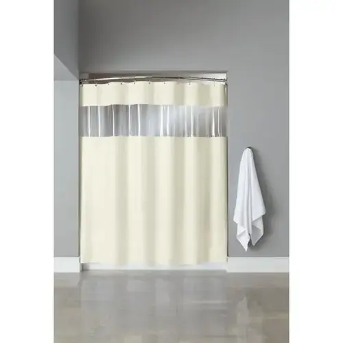 Hooked Vinyl Shower Curtain 72" Beige - pack of 12 Hooked Vinyl Shower Curtain 72" Beige - pack of 12