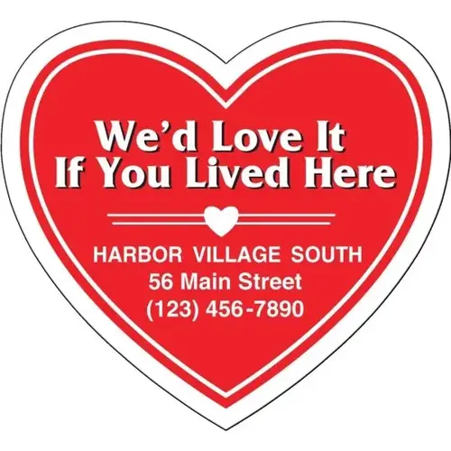 Custom Magnet, 2-3/4 X 2-1/2 Heart Shape - pack of 100 Custom Magnet, 2-3/4 X 2-1/2 Heart Shape - pack of 100