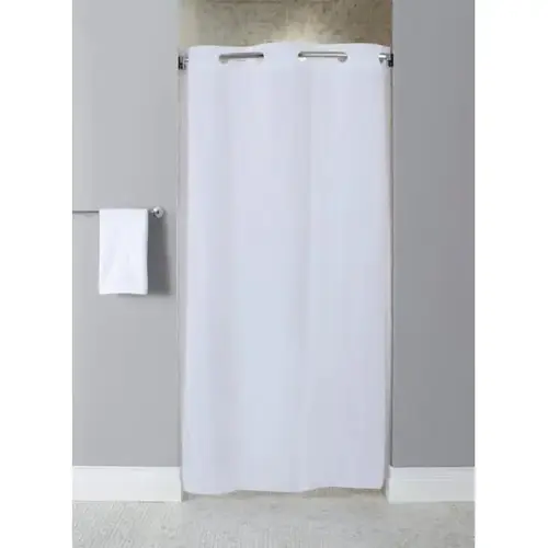 Hookless Stall Size Vinyl Shower Curtain, White - pack of 12 Hookless Stall Size Vinyl Shower Curtain, White - pack of 12