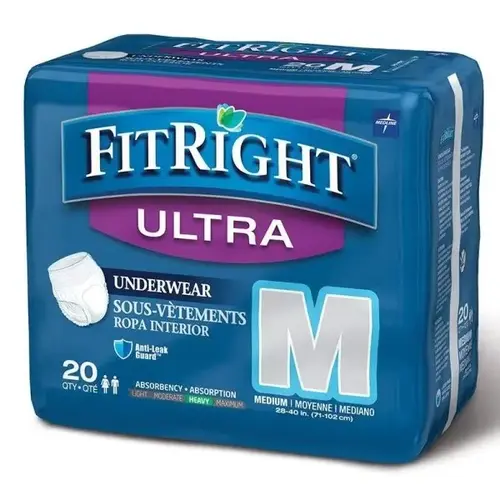 Underwear, Protective, Ultra, Medium 28" To 40" - pack of 80 Underwear, Protective, Ultra, Medium 28" To 40" - pack of 80