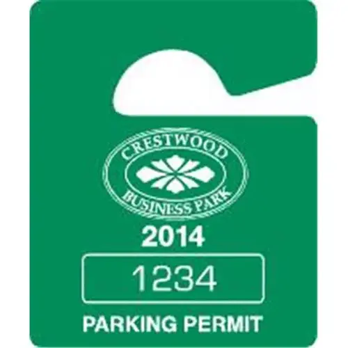 Custom Plastic Parking Permit Tags, Solid Green, Small - pack of 100 Custom Plastic Parking Permit Tags, Solid Green, Small - pack of 100