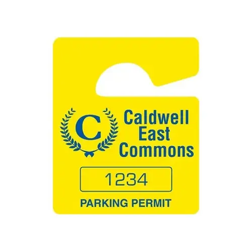 Custom Plastic Parking Permit Tags, Solid Yellow, Small - pack of 100 Custom Plastic Parking Permit Tags, Solid Yellow, Small - pack of 100