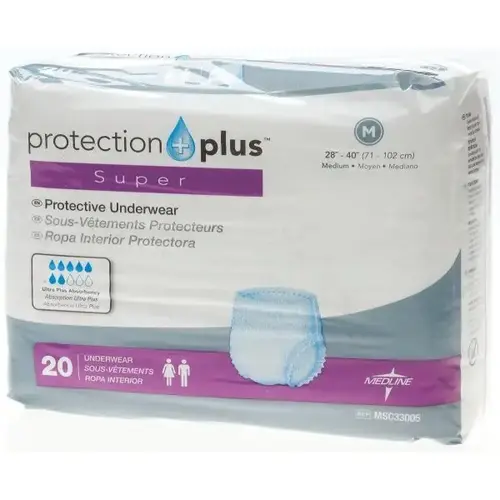 Underwear, Protective, Pullup, Medium 28" To 40" - pack of 80 Underwear, Protective, Pullup, Medium 28" To 40" - pack of 80