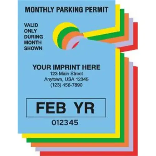 Monthly Temporary Parking Tags, 2-3/4" X 3-3/4" - pack of 100 Monthly Temporary Parking Tags, 2-3/4" X 3-3/4" - pack of 100