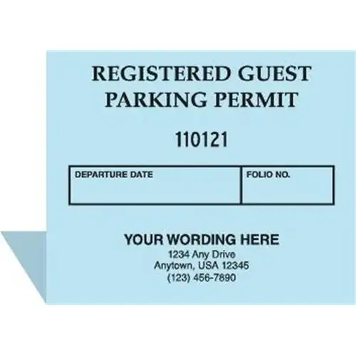 Registered Guest Parking Permit, Blue - pack of 100 Registered Guest Parking Permit, Blue - pack of 100