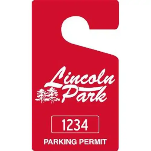 Custom Plastic Parking Permit Tags, Solid Red, Large - pack of 100 Custom Plastic Parking Permit Tags, Solid Red, Large - pack of 100