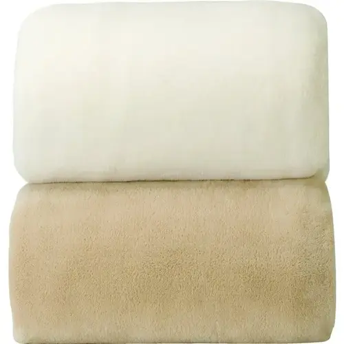 Plush Blanket Full 80x90 Ivory - pack of 4 Plush Blanket Full 80x90 Ivory - pack of 4