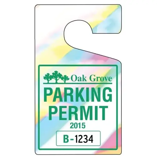 Custom Holographic Parking Permit Hang Tags, 2-1/2 X 4-3/ - pack of 100 Custom Holographic Parking Permit Hang Tags, 2-1/2 X 4-3/ - pack of 100