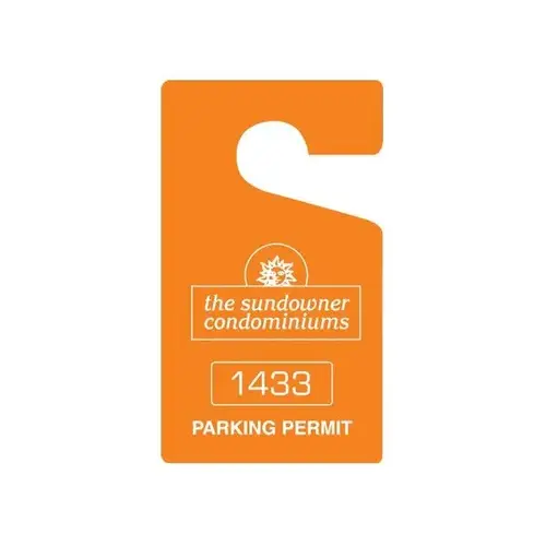Custom Plastic Parking Permit Tags, Solid Orange, Large - pack of 100 Custom Plastic Parking Permit Tags, Solid Orange, Large - pack of 100