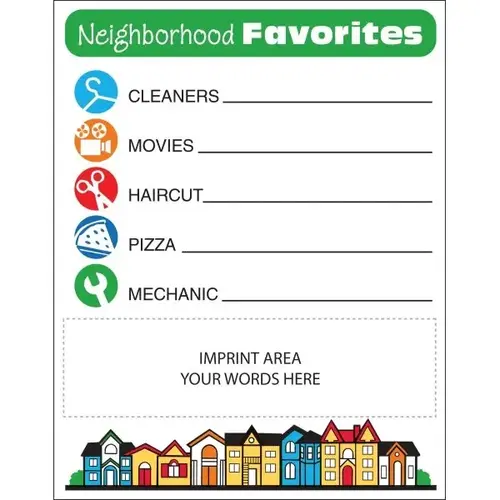 Custom Magnet, 4 X 5 Neighborhood Favorites - pack of 100 Custom Magnet, 4 X 5 Neighborhood Favorites - pack of 100