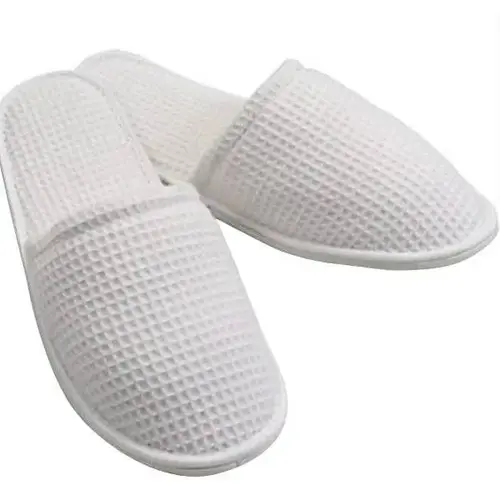 Closed Toe Waffle Slipper With Travel Bag 12" - pack of 100 Closed Toe Waffle Slipper With Travel Bag 12" - pack of 100