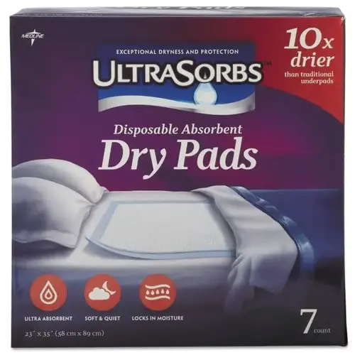 Ultrasorbs Disposable Dry Pads, 23 X 35, White - pack of 42 Ultrasorbs Disposable Dry Pads, 23 X 35, White - pack of 42