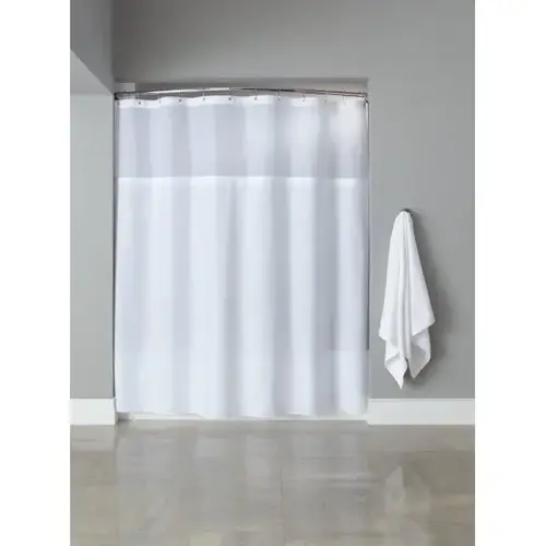 Englewood Grommet Shower Curtain W/ Window, White - pack of 12 Englewood Grommet Shower Curtain W/ Window, White - pack of 12