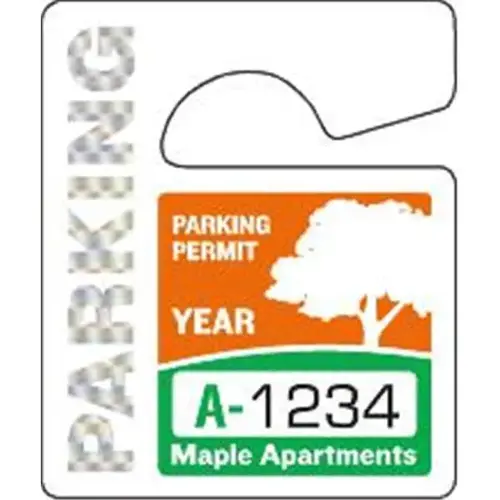Custom Parking Permit Tags, Prismatic, Small - pack of 100 Custom Parking Permit Tags, Prismatic, Small - pack of 100