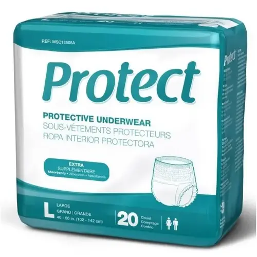 Underwear, Extra Protective, Large 40" To 56" - pack of 20 Underwear, Extra Protective, Large 40" To 56" - pack of 20