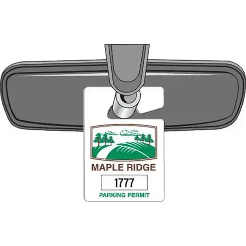 Custom Reflective Plastic Parking Permit Tags, Large - pack of 100 Custom Reflective Plastic Parking Permit Tags, Large - pack of 100