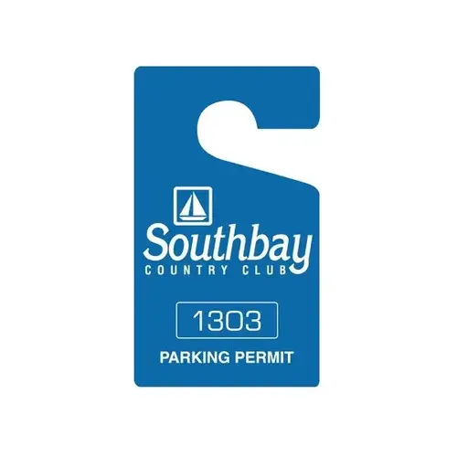 Custom Plastic Parking Permit Tags, Solid Blue, Large - pack of 100 Custom Plastic Parking Permit Tags, Solid Blue, Large - pack of 100
