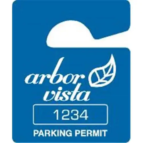 Custom Plastic Parking Permit Tags, Solid Blue, Small - pack of 100 Custom Plastic Parking Permit Tags, Solid Blue, Small - pack of 100