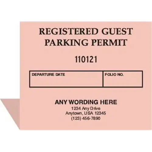 Registered Guest Parking Permit, Salmon - pack of 100 Registered Guest Parking Permit, Salmon - pack of 100