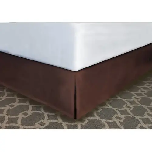 Pleated Bed Skirt Brown Polyester Full 54x80x14" - pack of 12 Pleated Bed Skirt Brown Polyester Full 54x80x14" - pack of 12