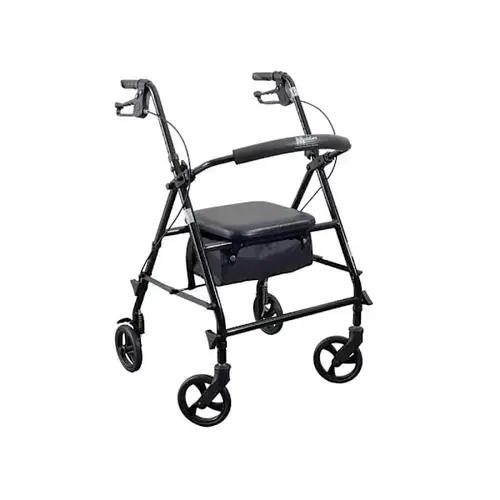 Steel Rollator With 6" Wheels - Black Steel Rollator With 6" Wheels - Black