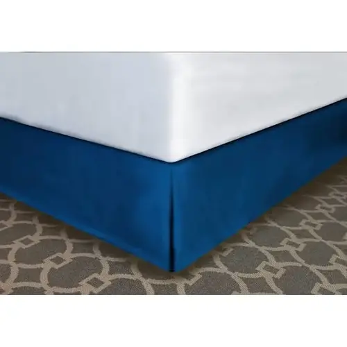 Designer Decor Bed Skirt Navy Polyester King 76x80x14" - pack of 12 Designer Decor Bed Skirt Navy Polyester King 76x80x14" - pack of 12