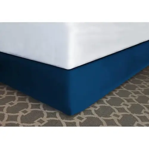 Modern-Fit Bed Skirt Navy Blue Polyester K 76x80x12" - pack of 12 Modern-Fit Bed Skirt Navy Blue Polyester K 76x80x12" - pack of 12